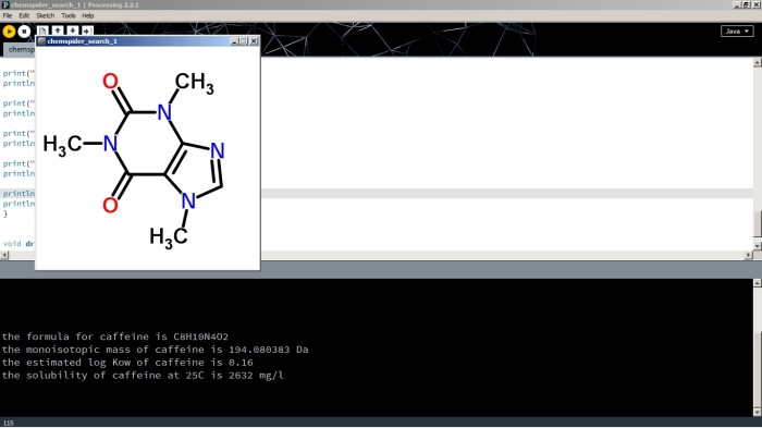 Processing ChemSpider sketch output